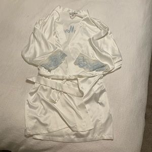 White satin bride robe